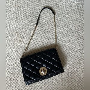 Kate Spade Black Natalia Flap Bag with Chain Strap